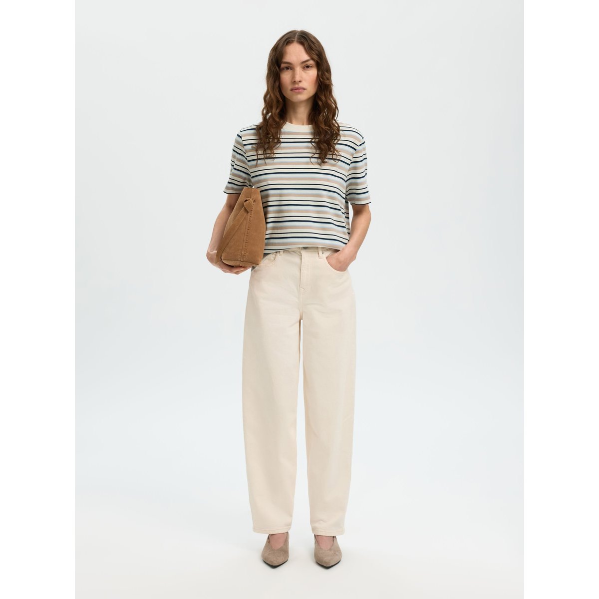 T-Shirt cashmere blue 2, SELECTED
