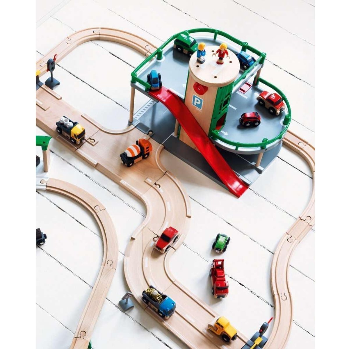 Garage rail et route vert, BRIO