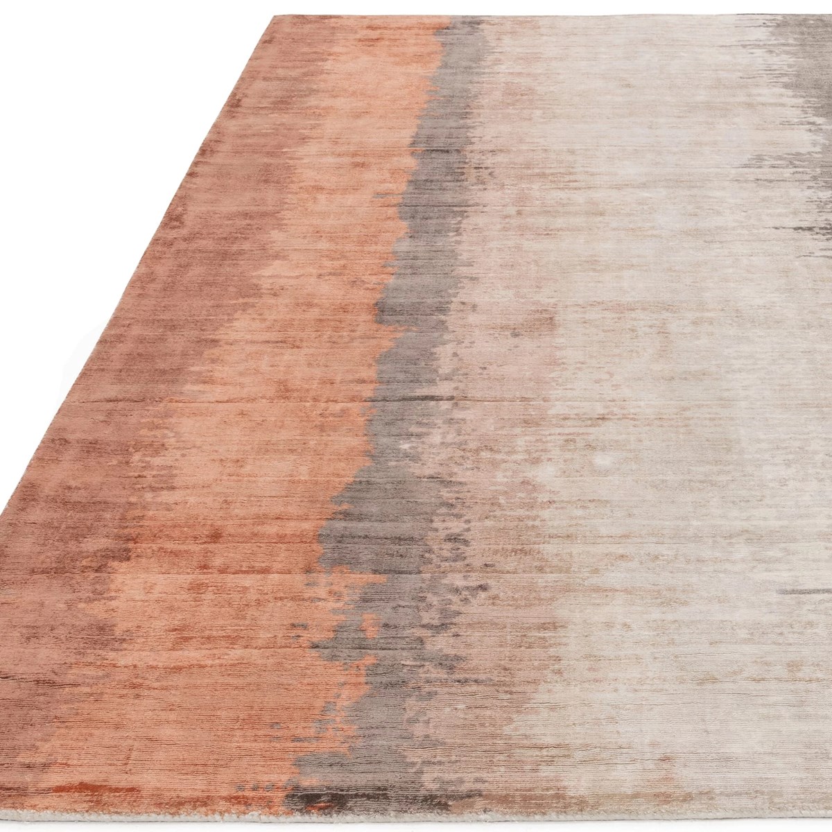 Tapis salon et chambre moderne tissé main GINO orange, NOVATREND