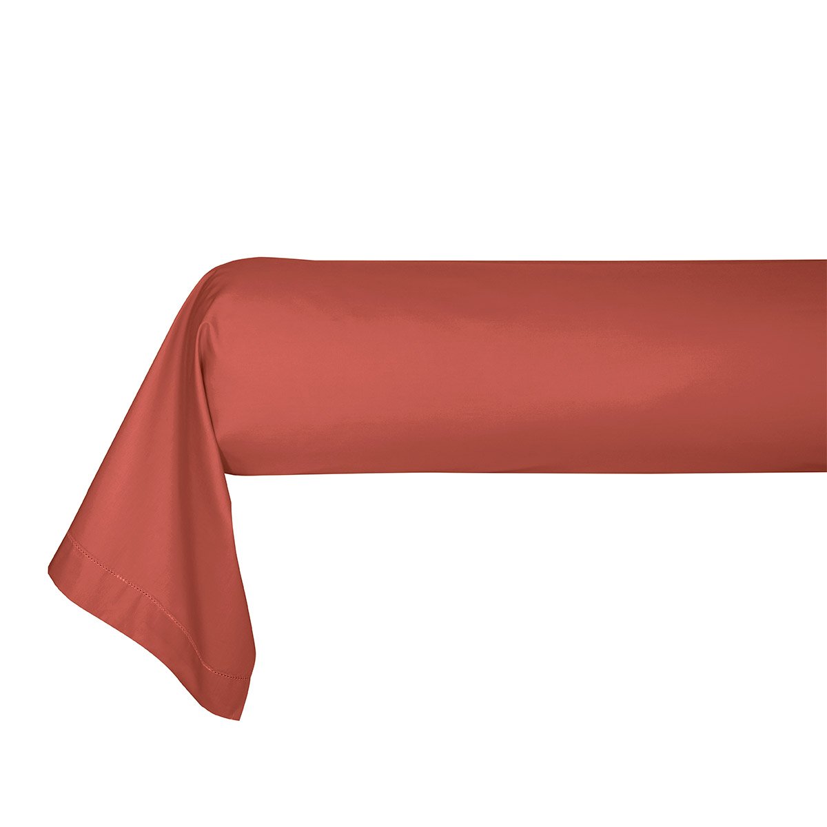Taie d'oreiller en percale de coton rouge, ALCOVE erable, DESFORGES