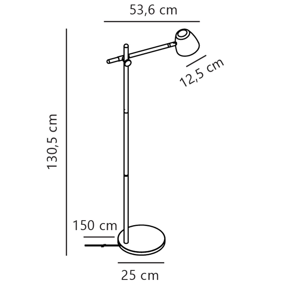 Lampadaire Lumineux et Moderne en Métal, THEO noir, NORDLUX