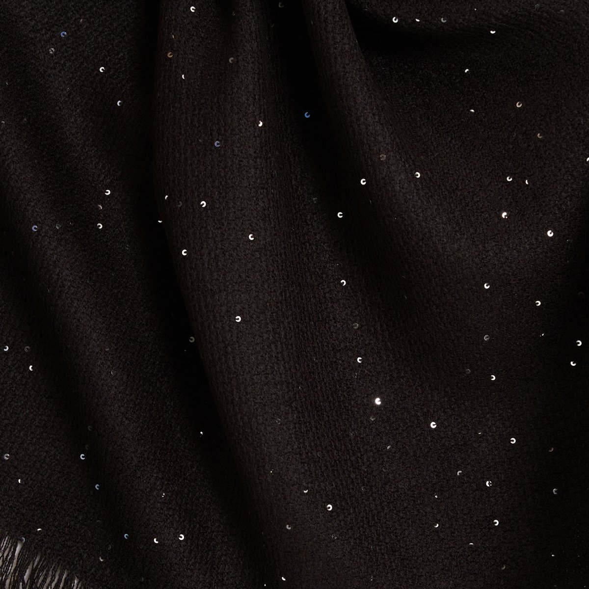 Écharpe unie à sequins noir, GRAIN DE MALICE