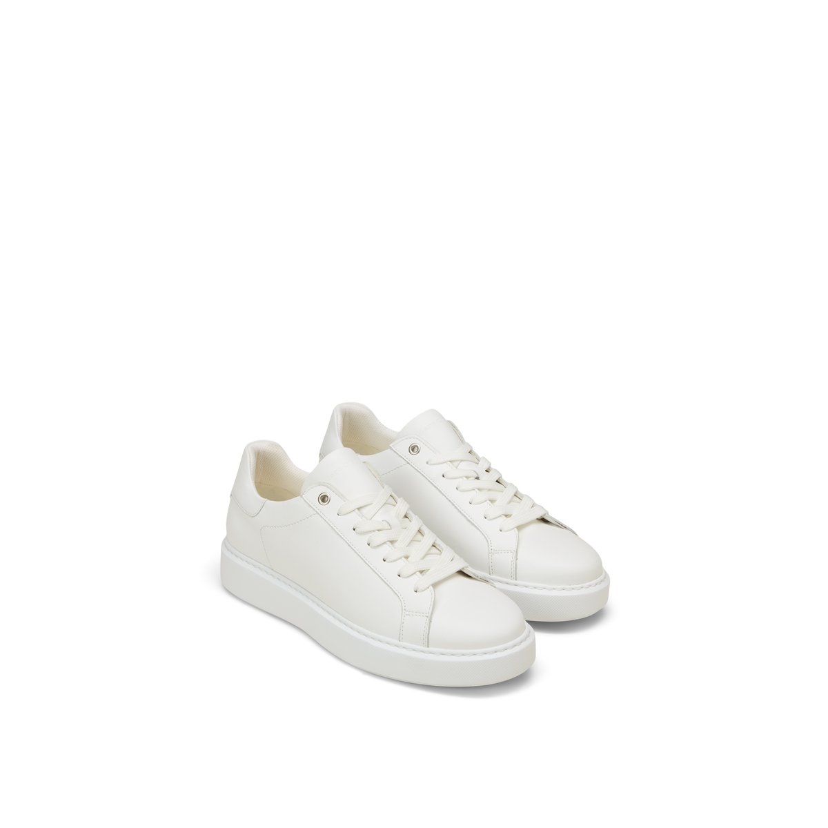 Sneaker Modèle Cedric en cuir de vache noble blanc, MARC O'POLO