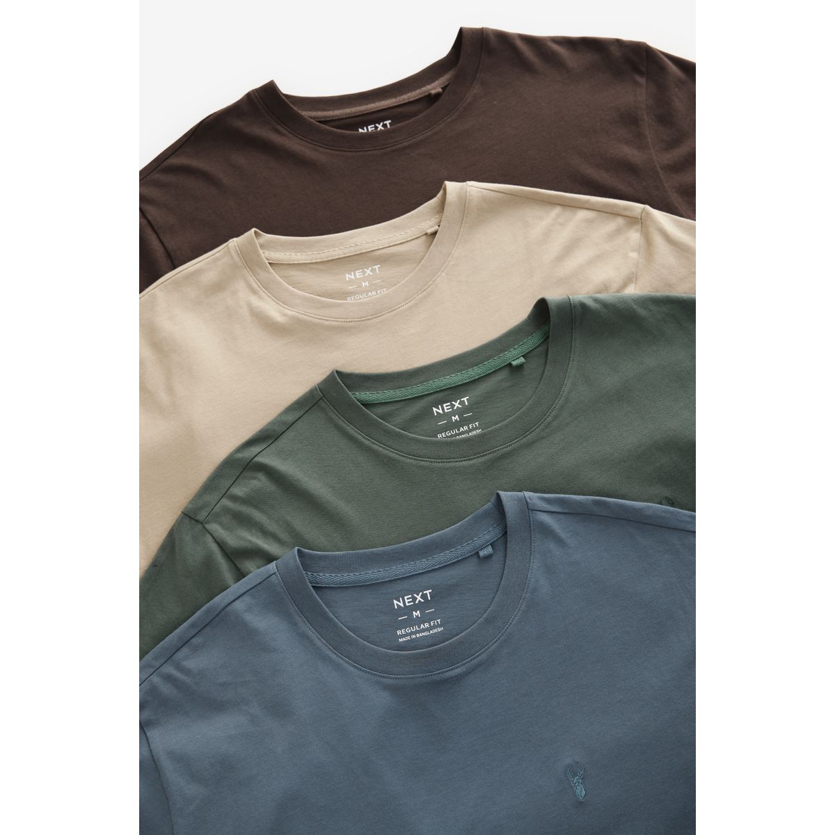 T-Shirts, lot de 4 bleu/vert/neutre/brun, NEXT