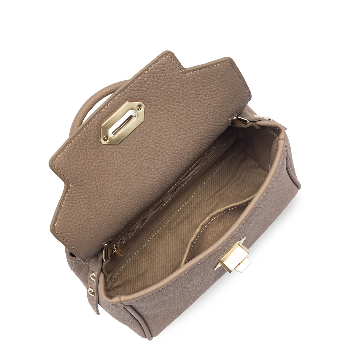 Sac à main à rabat avec fermoir S en cuir, TORO GRACE sable, LANCASTER