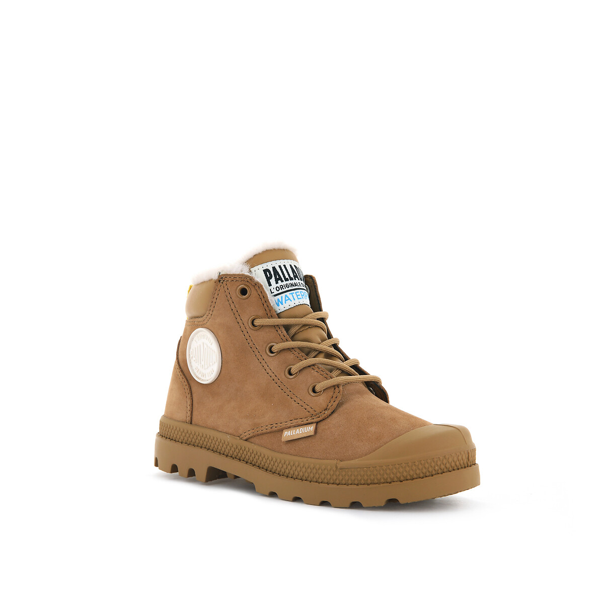 Pampa Hi Cuff Waterproof gevoerde leren bottines kastanje, PALLADIUM