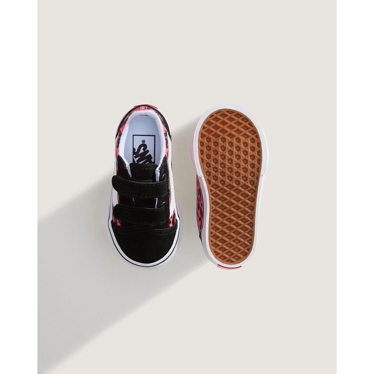 Baskets à scratchs OLD SKOOL V noir/rose, VANS