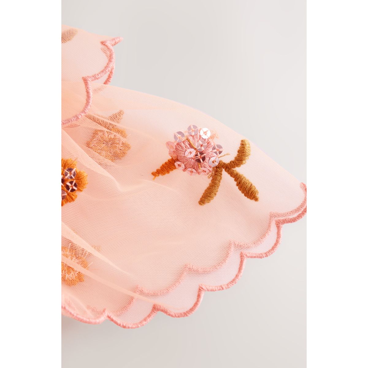 Robe en mesh à manches courtes pêche rose, NEXT