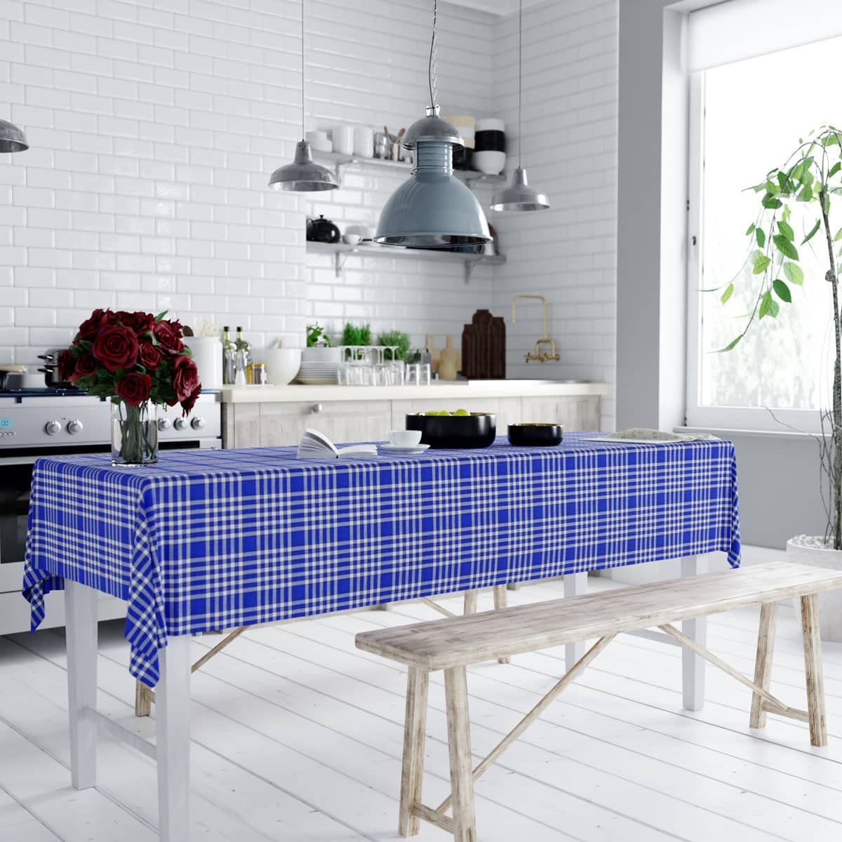 Nappe tissu coton 57 fils carreaux vichy NELLY rouge, LINANDELLE