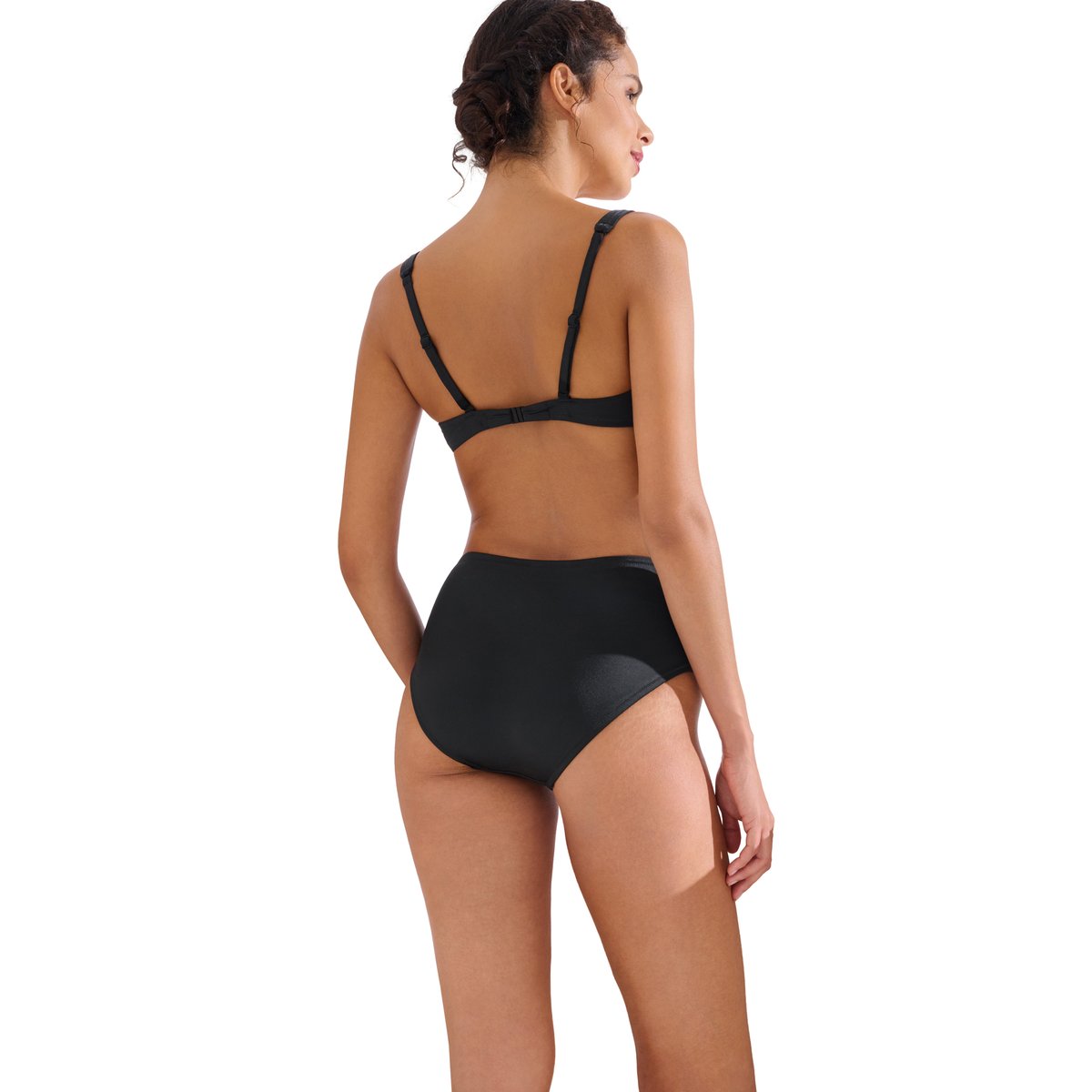 Bas maillot slip de bain gainant taille haute TANZANIA noir, LISCA