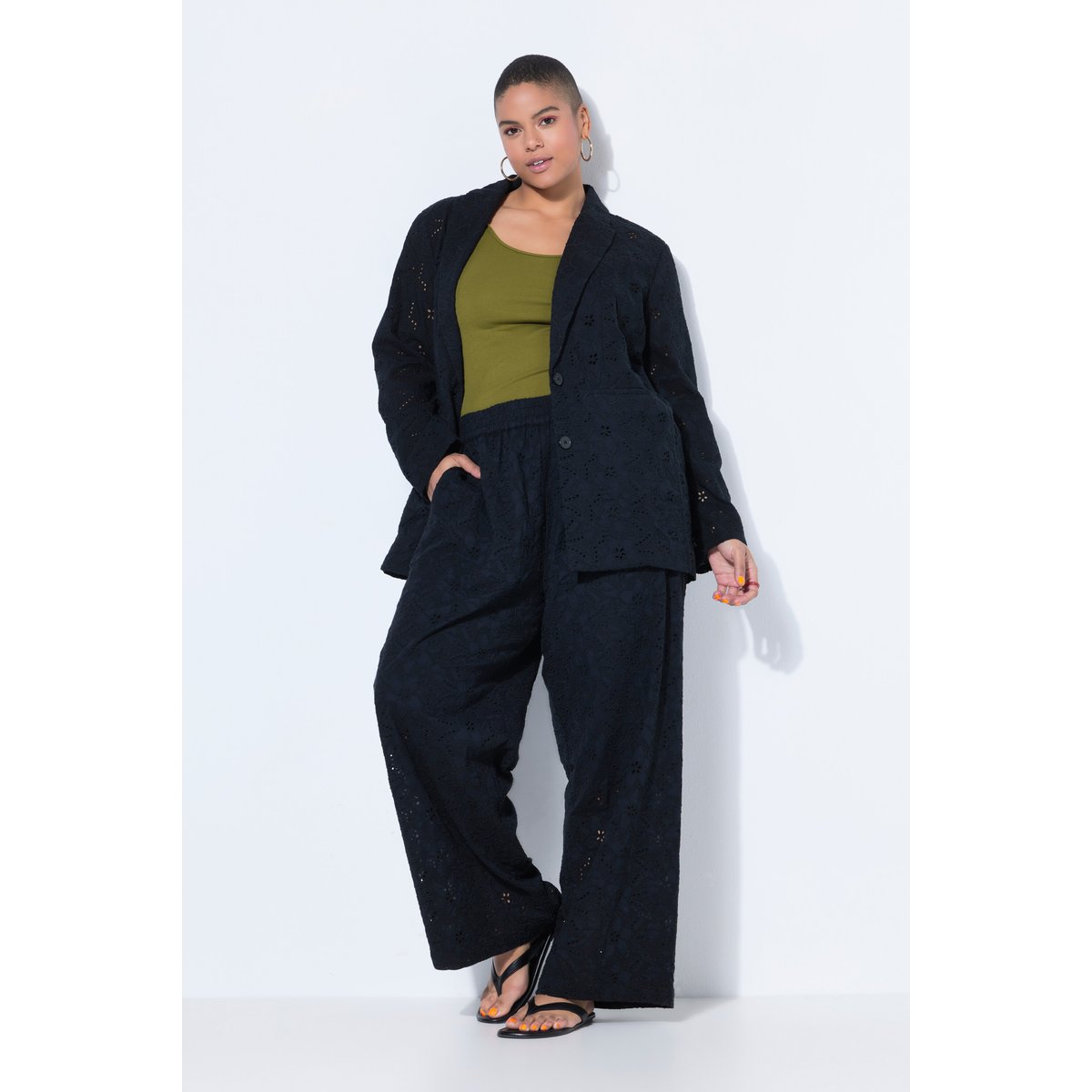 Blazer oversize, dentelle florale noir, STUDIO UNTOLD