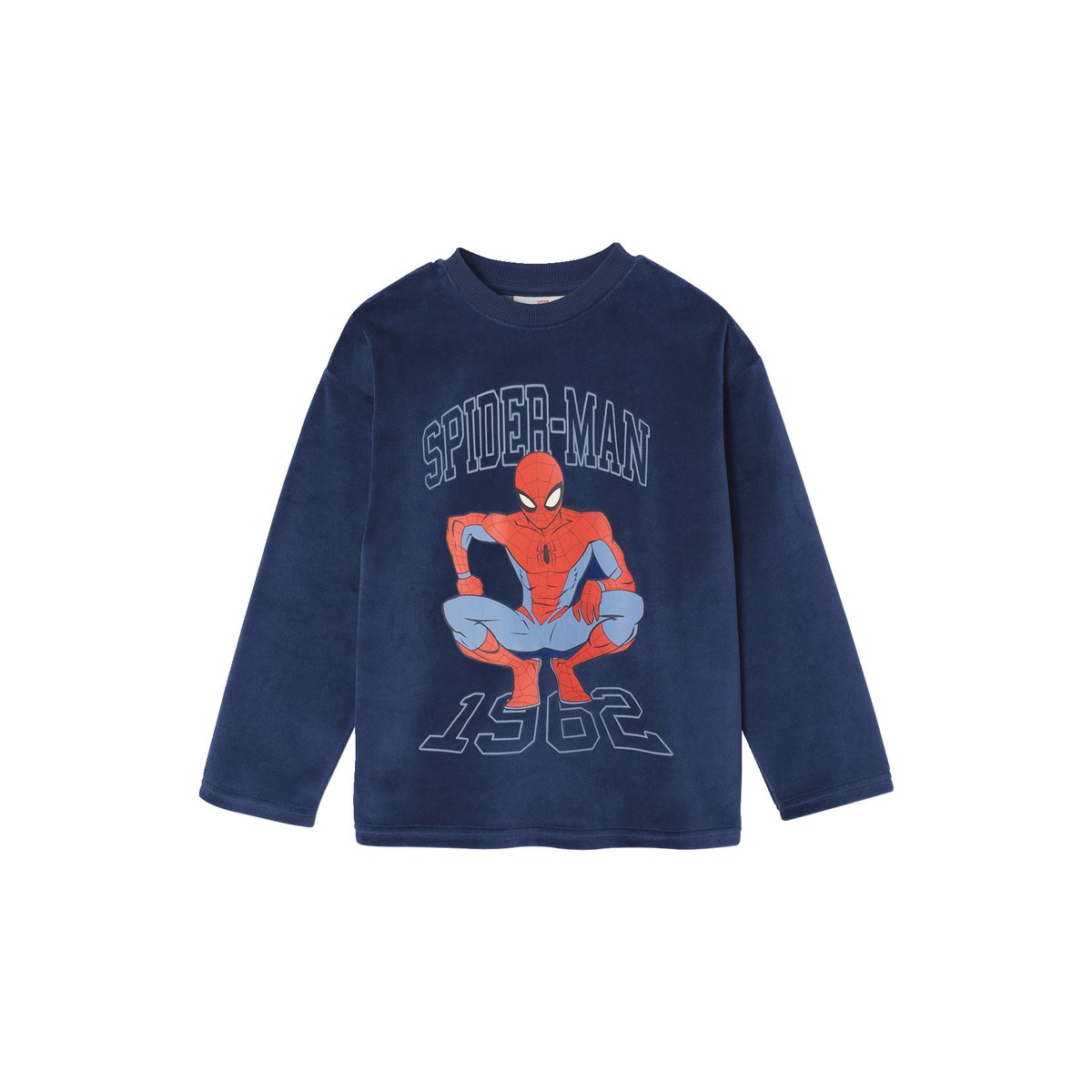 Pyjama en velours Spiderman bleu azur, VERTBAUDET