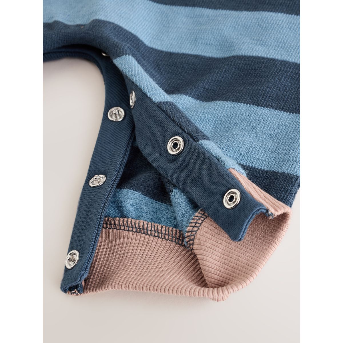Barboteuse à col rugby en jersey pour bébé rayures bleues, NEXT