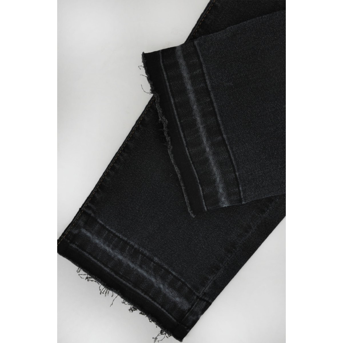 Jeans raccourci avec franges bleu, YOEK