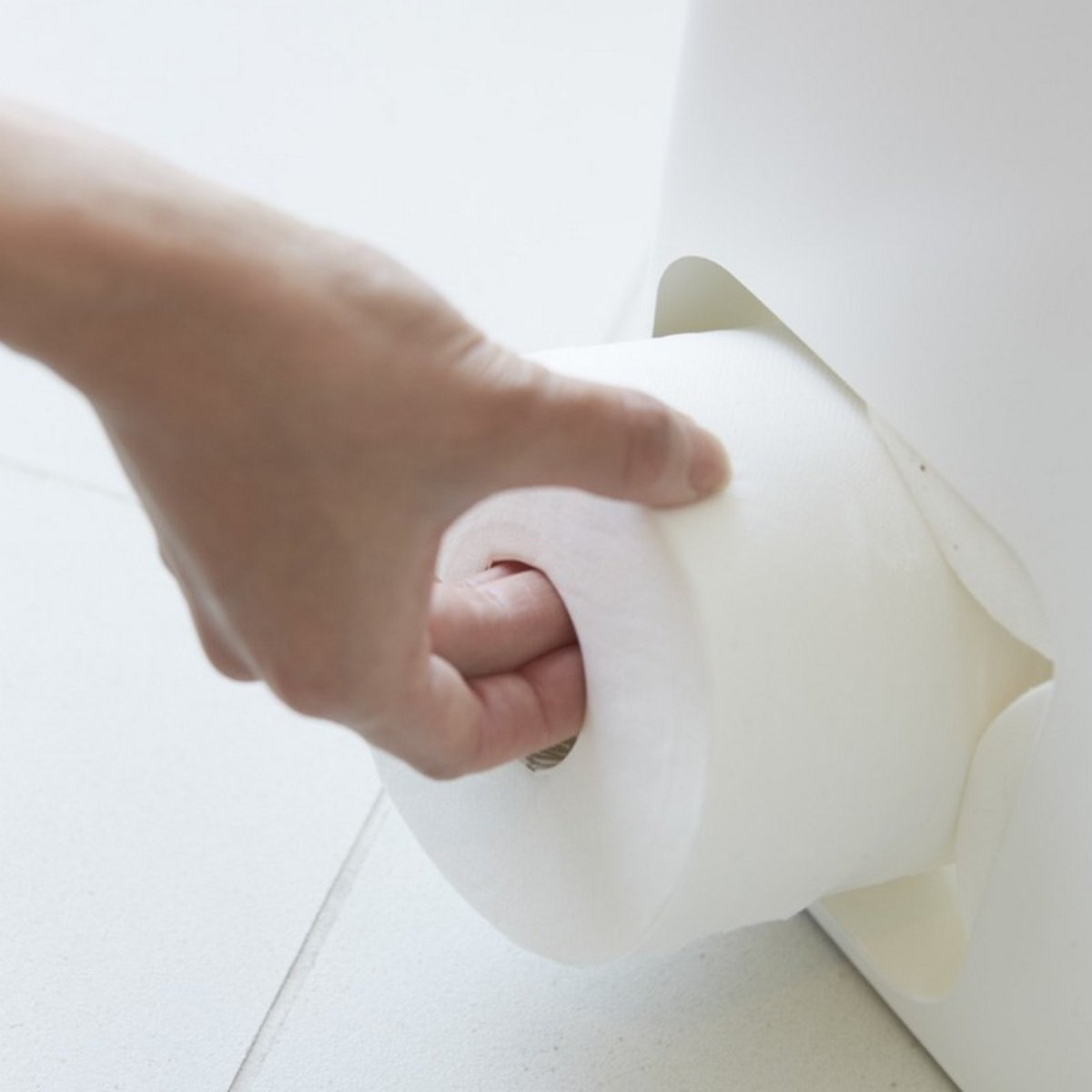 Réserve papier WC rangement design  Plate blanc, YAMAZAKI