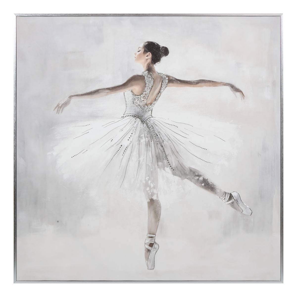 Toile imprimée danseuse détails brillants VIVI gris, ATMOSPHERA
