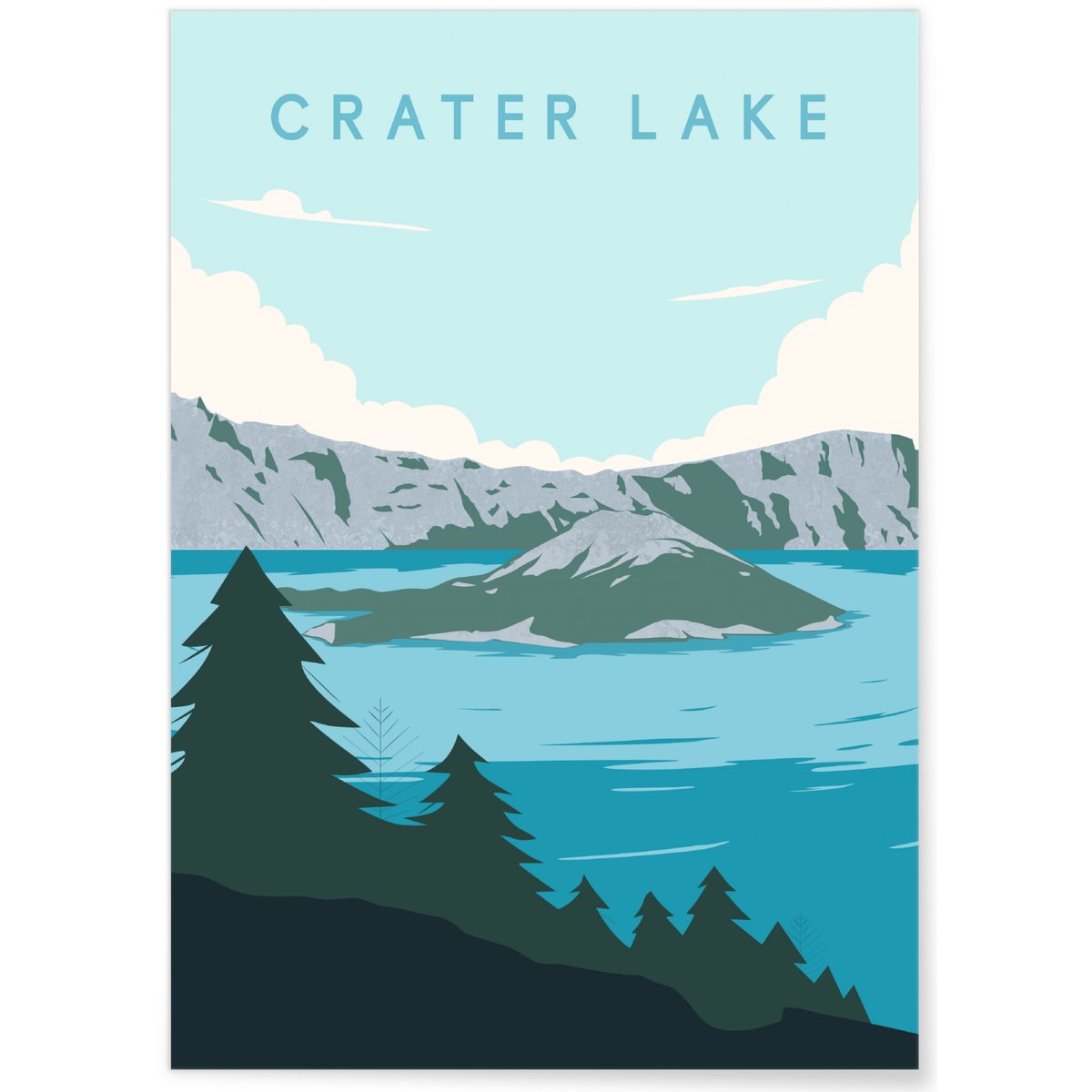 Affiche Crater Lake blanc, L'AFFICHERIE