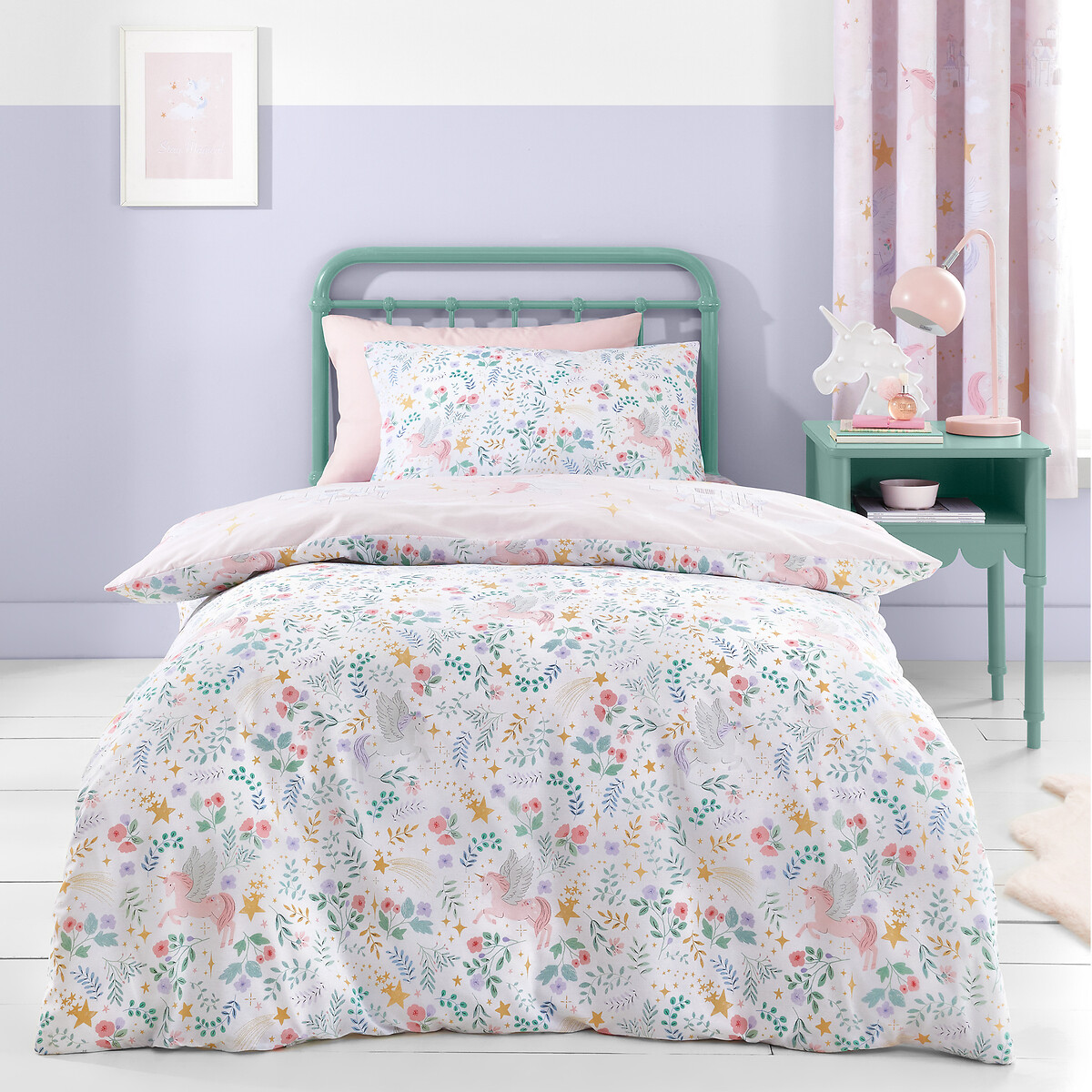 Fairytale Unicorn Duvet Cover and Pillowcase Set pink, CATHERINE LANSFIELD