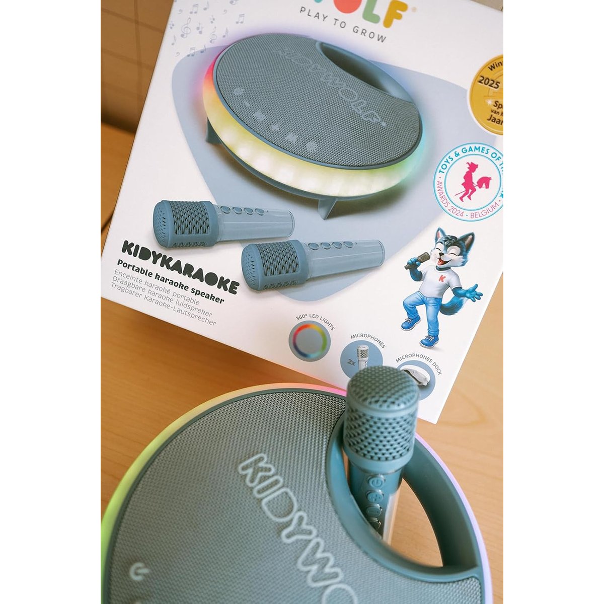Kidykaraoké Enceinte karaoké bleu, KIDYWOLF