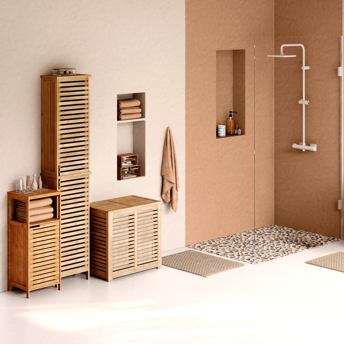 Colonne 2 portes SICELA marron, 5FIVE SIMPLY SMART