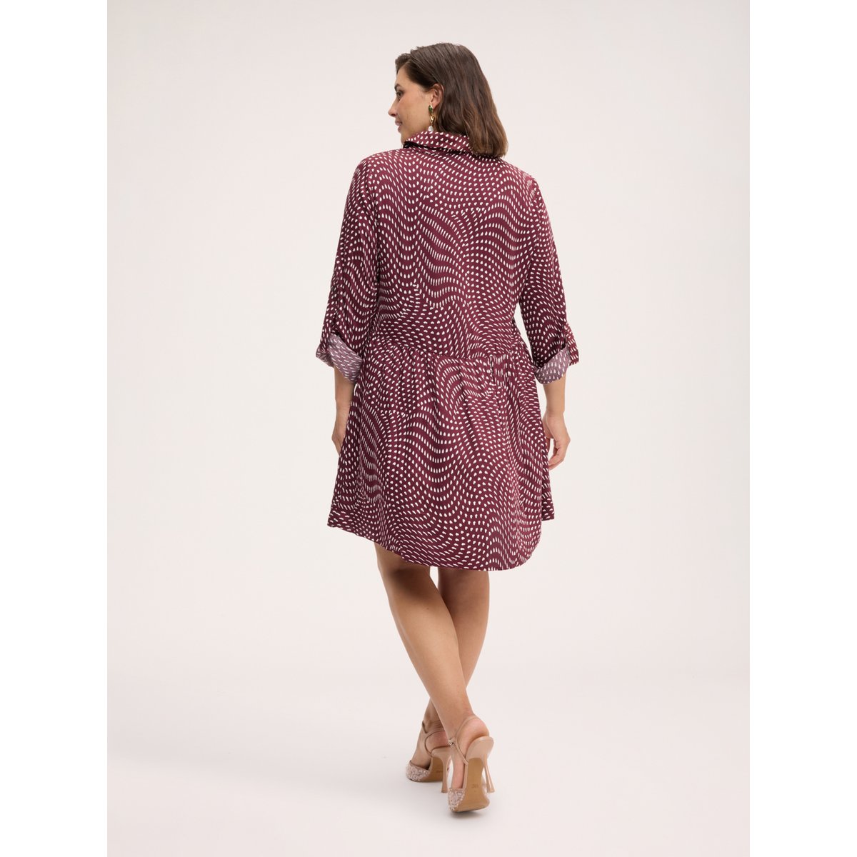 Robe courte chemisier avec imprimé burgundy, FIORELLA RUBINO