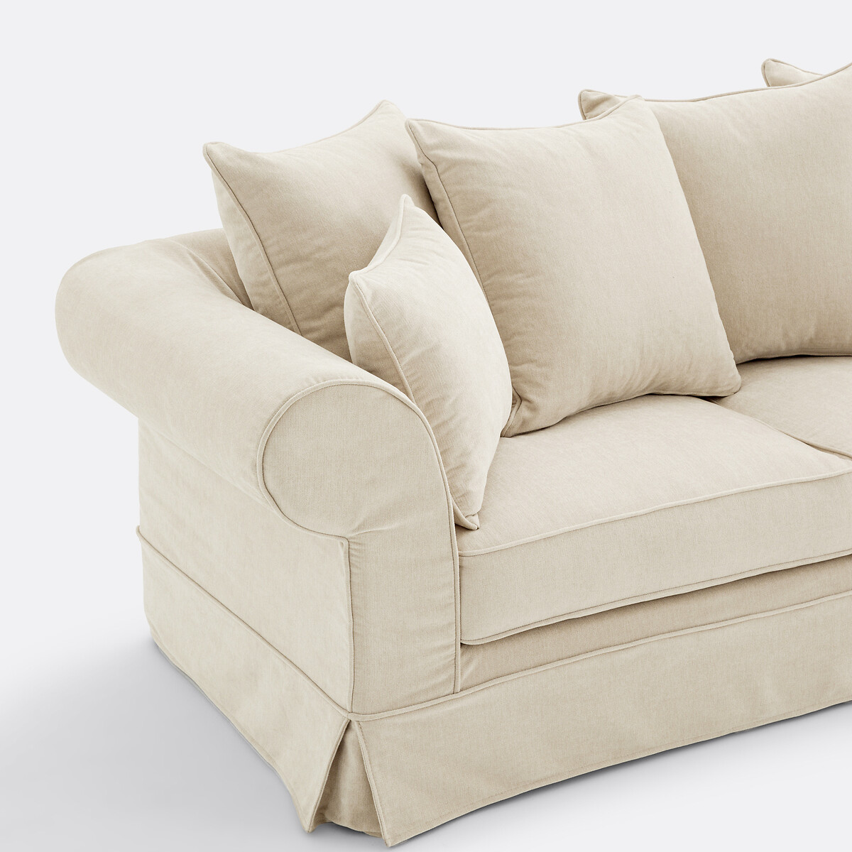 2- of 3-zits rechte bank van gemêleerd polyester, ADELIA beige   , LA REDOUTE INTERIEURS