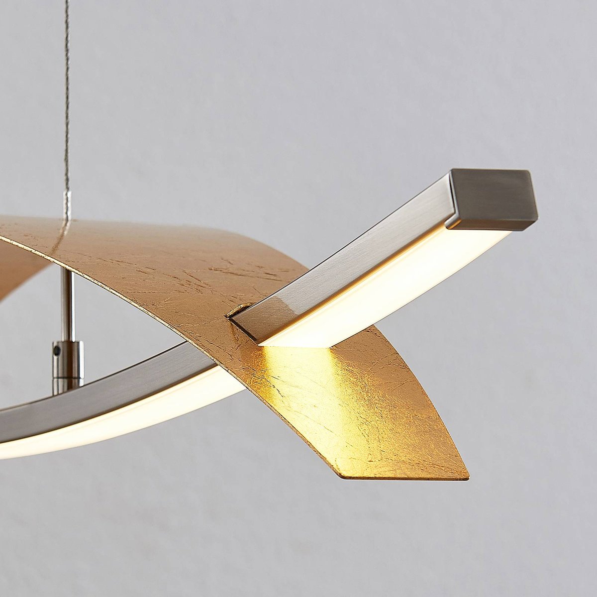 Suspension en métal moderneLED, Marija or, argent, LUCANDE