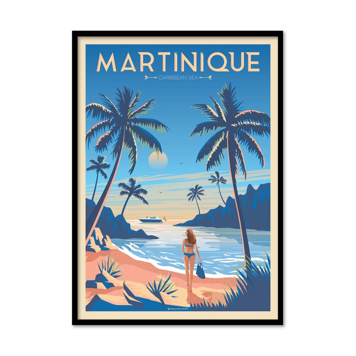 Affiche d'art - Martinique - Olahoop Travel Posters bleu, WALL EDITIONS