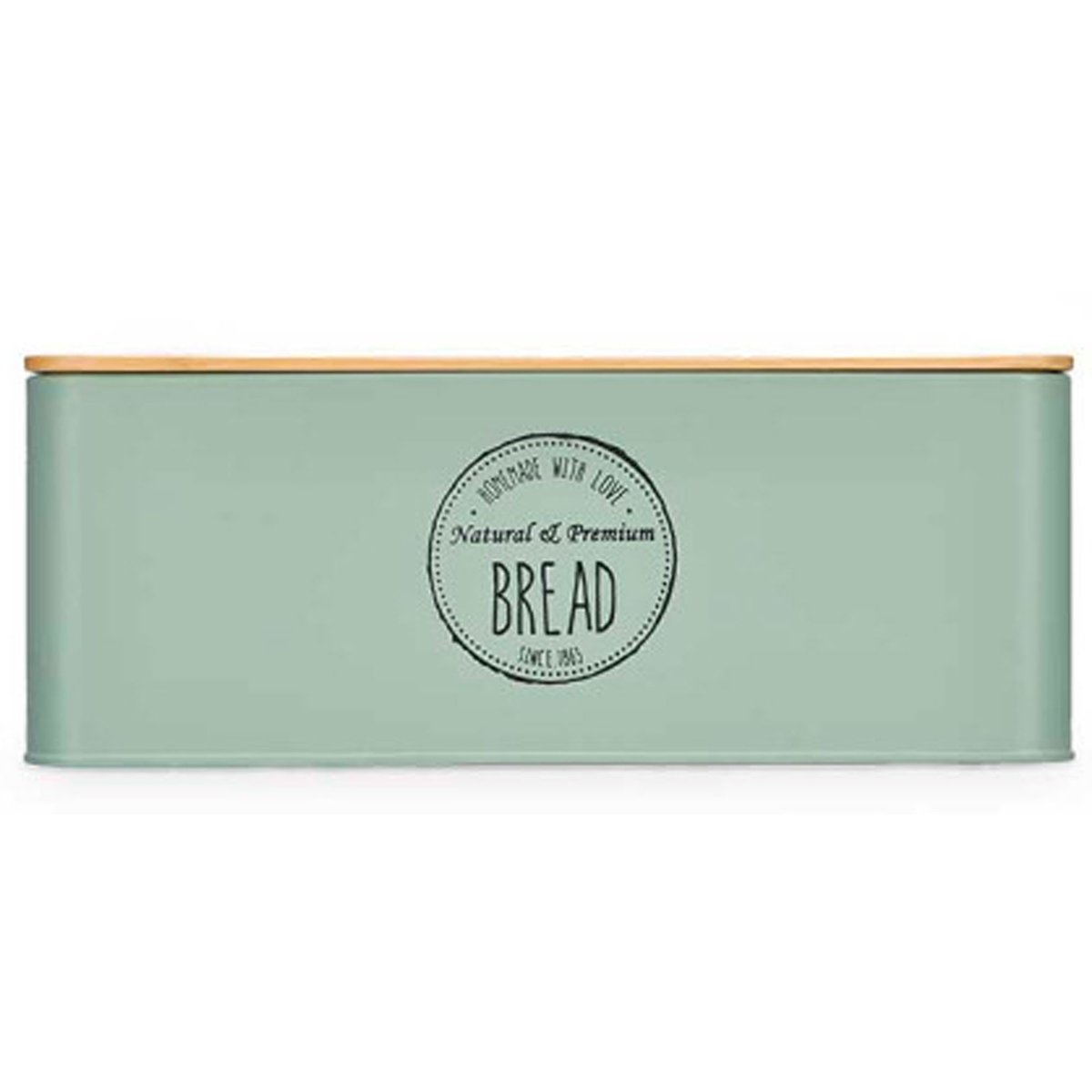 Boîte à pain métal vert et bambou 18x33x12.6cm vert, WADIGA