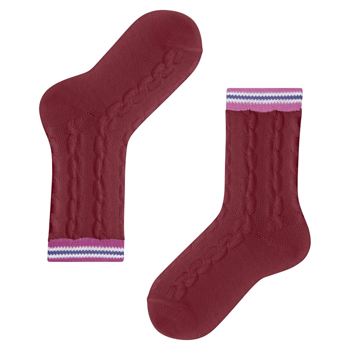 Chaussettes Preppy Cable rouge, FALKE