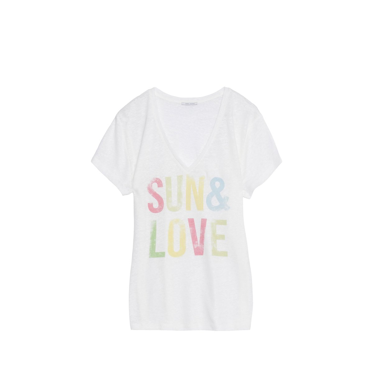 Tee-shirt col V message off-white, IKKS