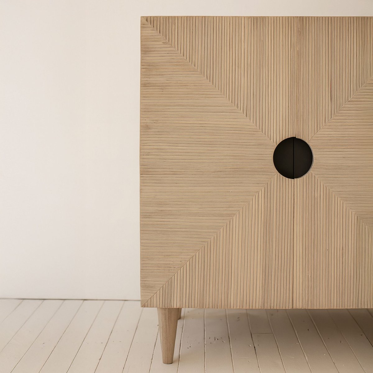 Bahut 4 portes en pin recyclé beige, NOW'S HOME