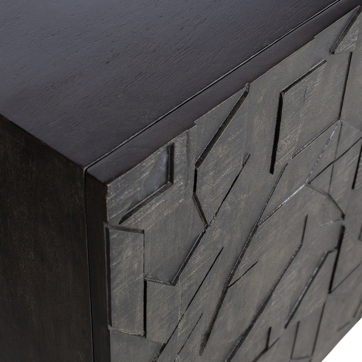 Buffet 4 portes en manguier COUNTER noir, WOOOD