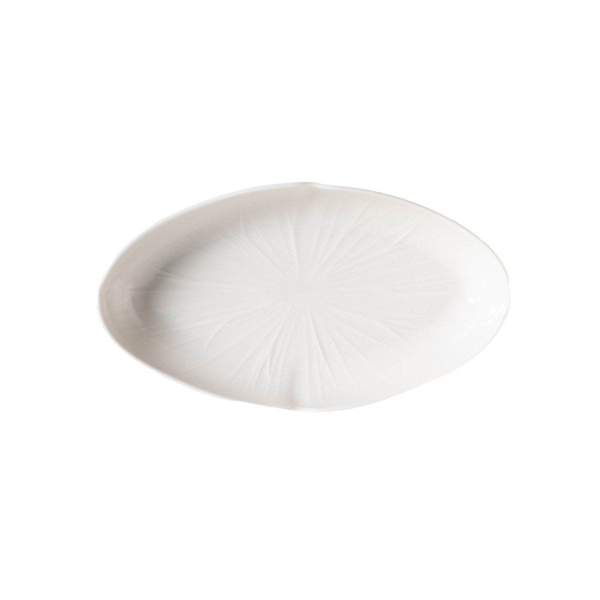 Plat ovale Dahlia 28x15 cm blanc, TABLE PASSION