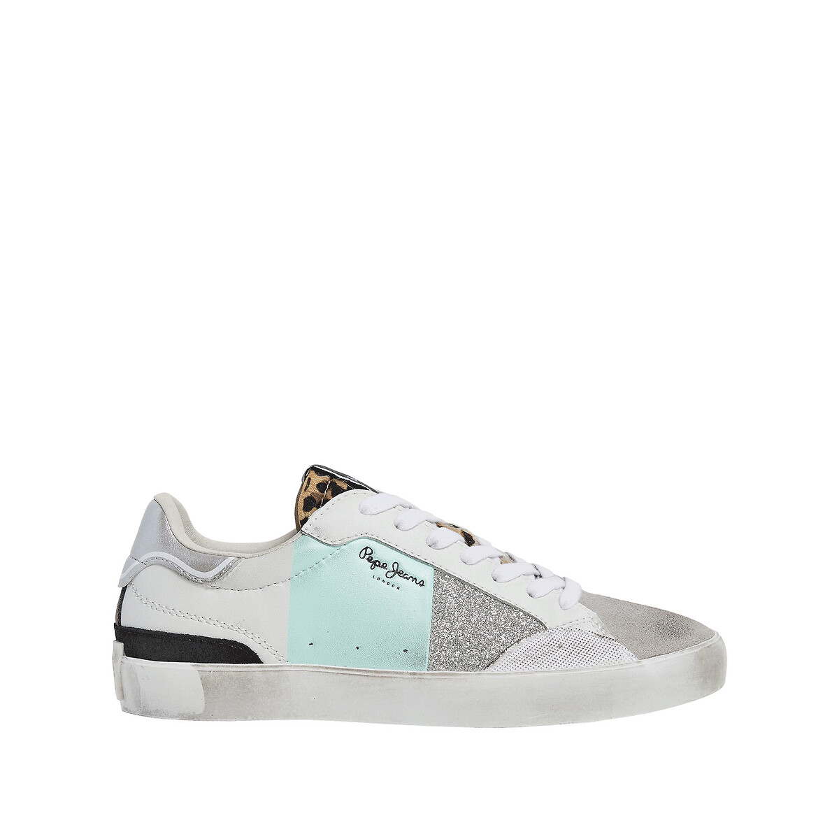 Baskets basses Lane Shine gris/turquoise, PEPE JEANS