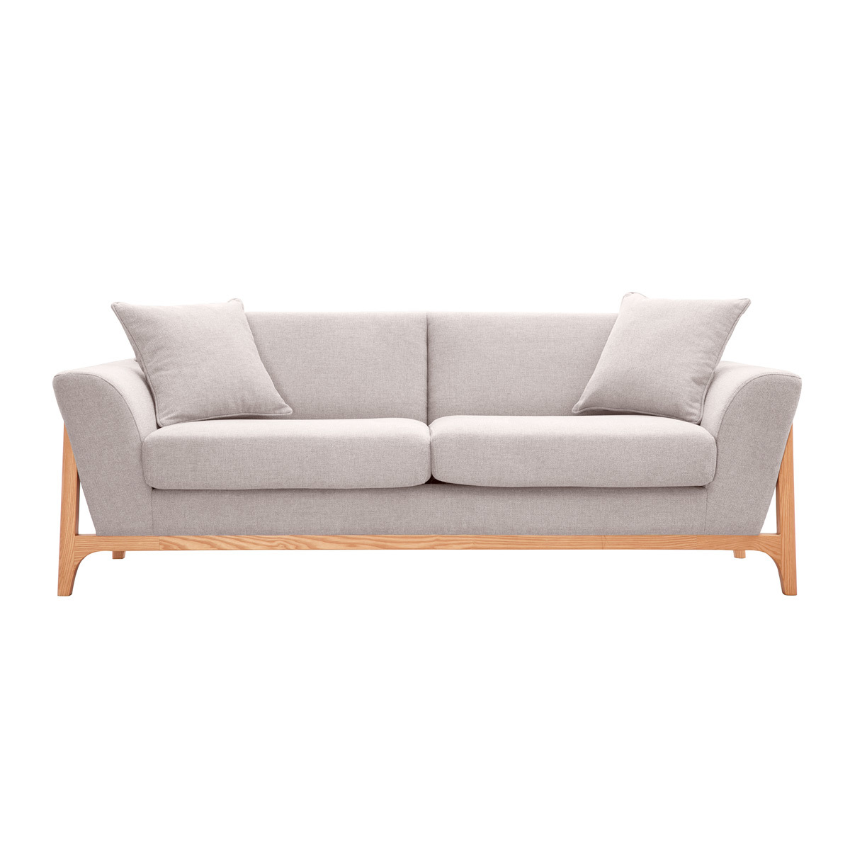 Canapé scandinave 3 places en tissu effet velours ASAKO beige, MILIBOO