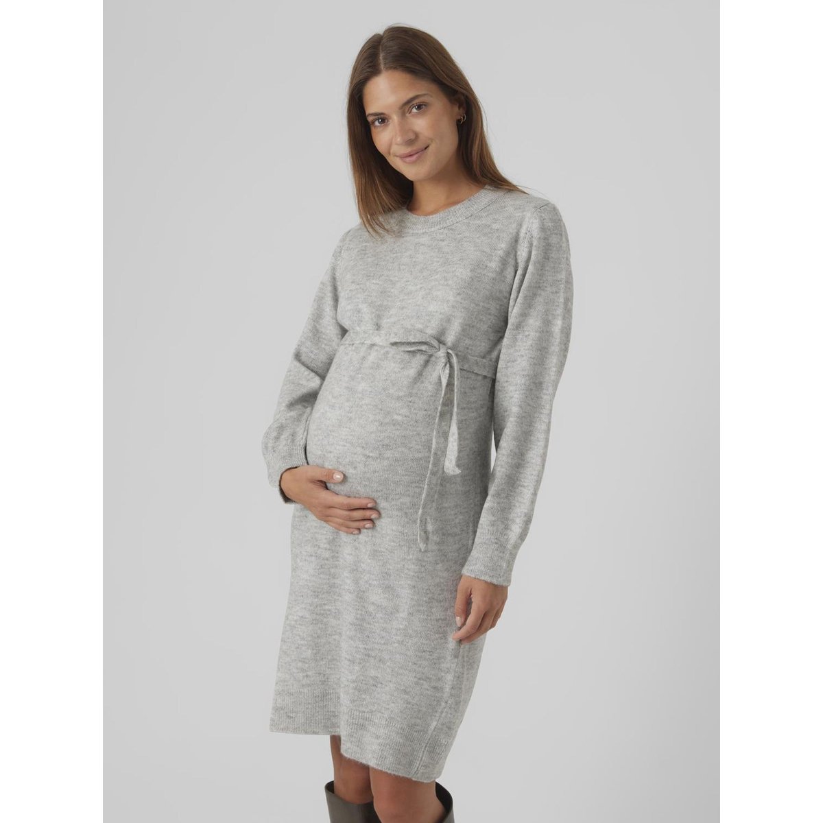 Robe En Maille grise - light grey melange, MAMA LICIOUS