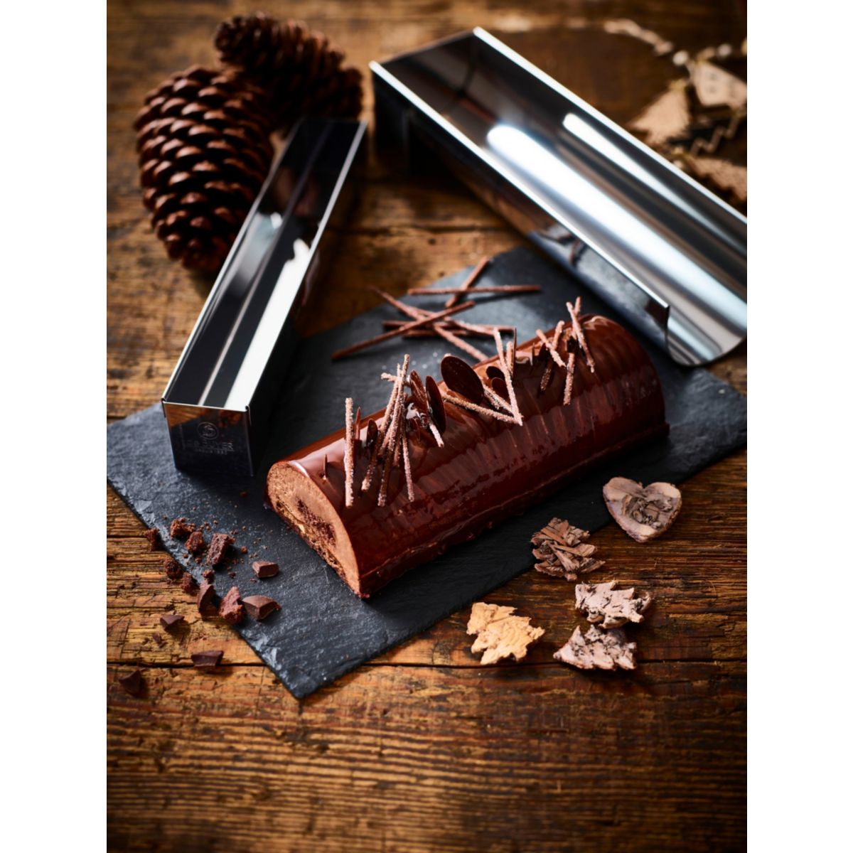 Moule à bûche buche 30 cm 3206.30 argent / métallique, DE BUYER