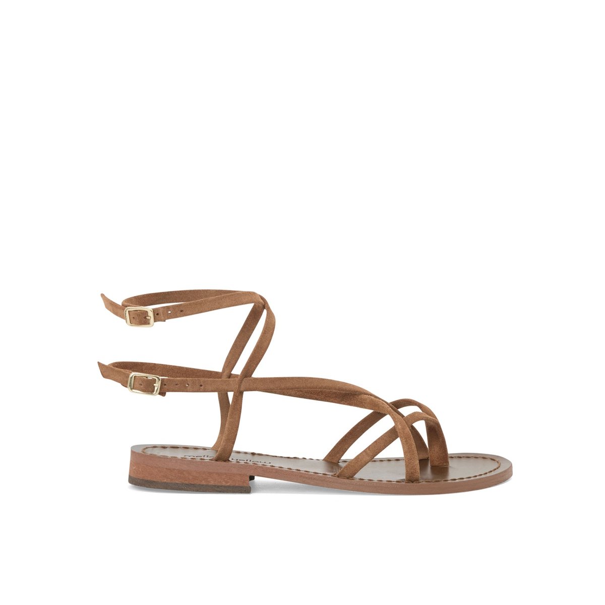 Sandale Plate en cuir NAPOLI cognac, MELLOW YELLOW