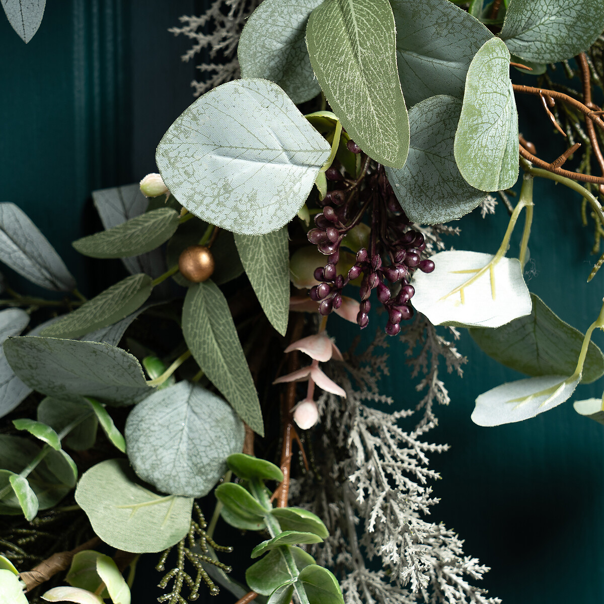 45cm Artificial Rustic Eucalyptus Wreath green, SO'HOME