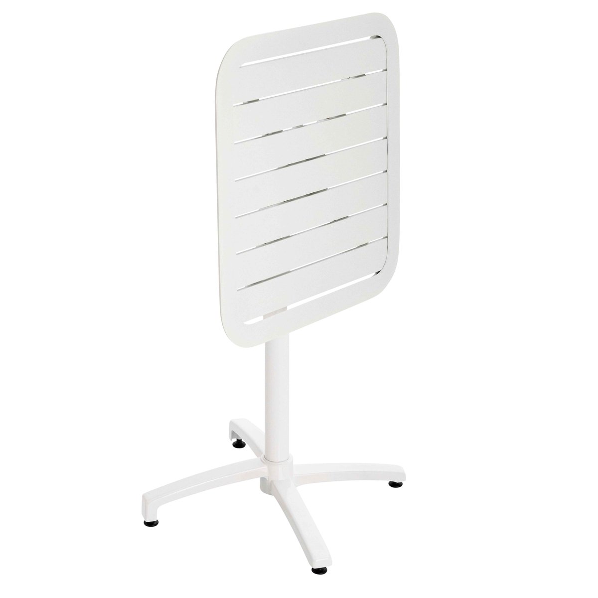 Table 70x70 cm en aluminium avec plateau rabattable, ALMADA blanc, OVIALA