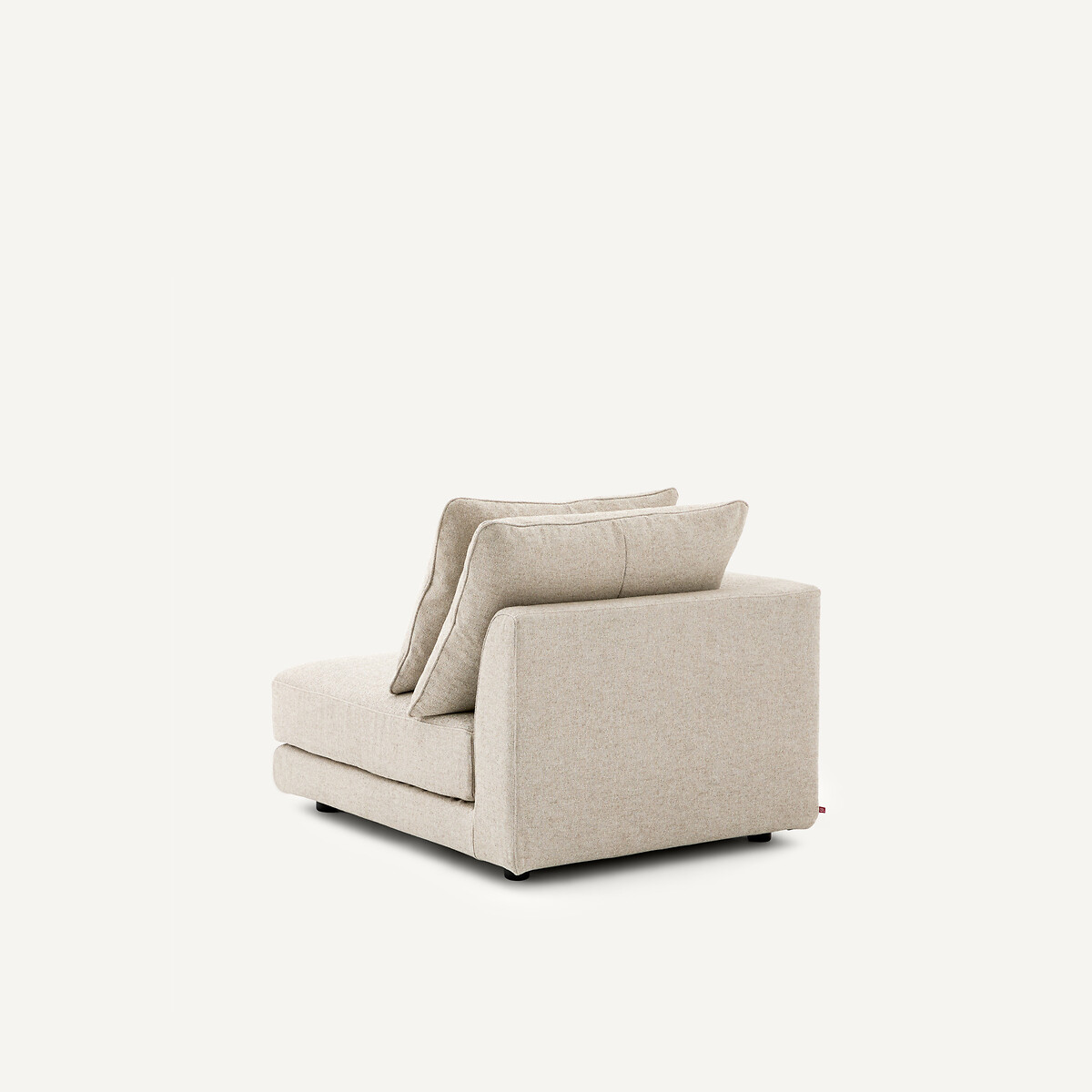 Linkes Sofa-Halbmodul, kombinierbar, aus strukturierter Viskose und Leinen, TIBERIO natur, AM.PM