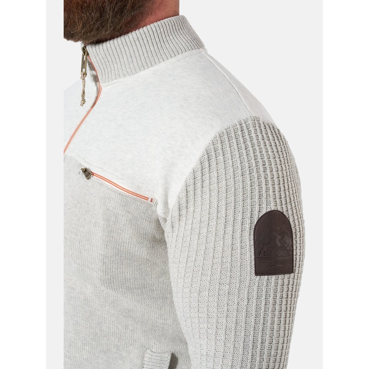 Gilet en maille DYRE écru mélange, JAN VANDERSTORM