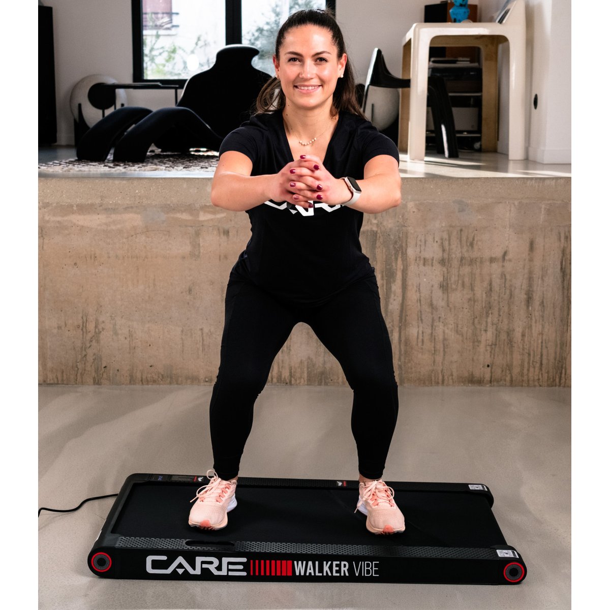 Tapis - CARE - WALKER VIBE - 6 km/h et vibrant noir, CARE FITNESS