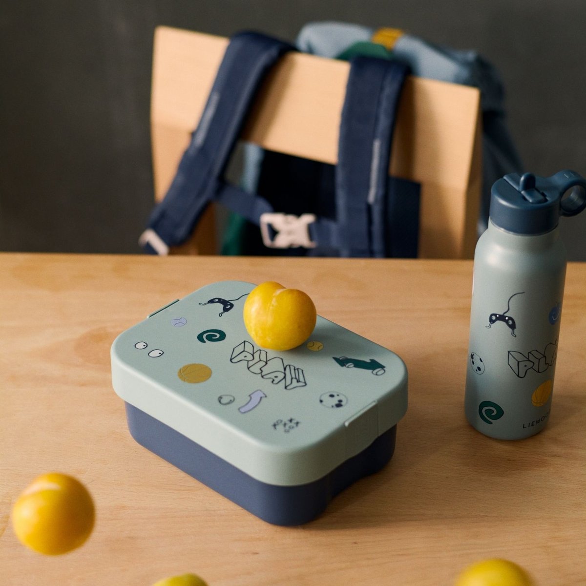 Gourde isotherme Falk bleu, jaune, LIEWOOD
