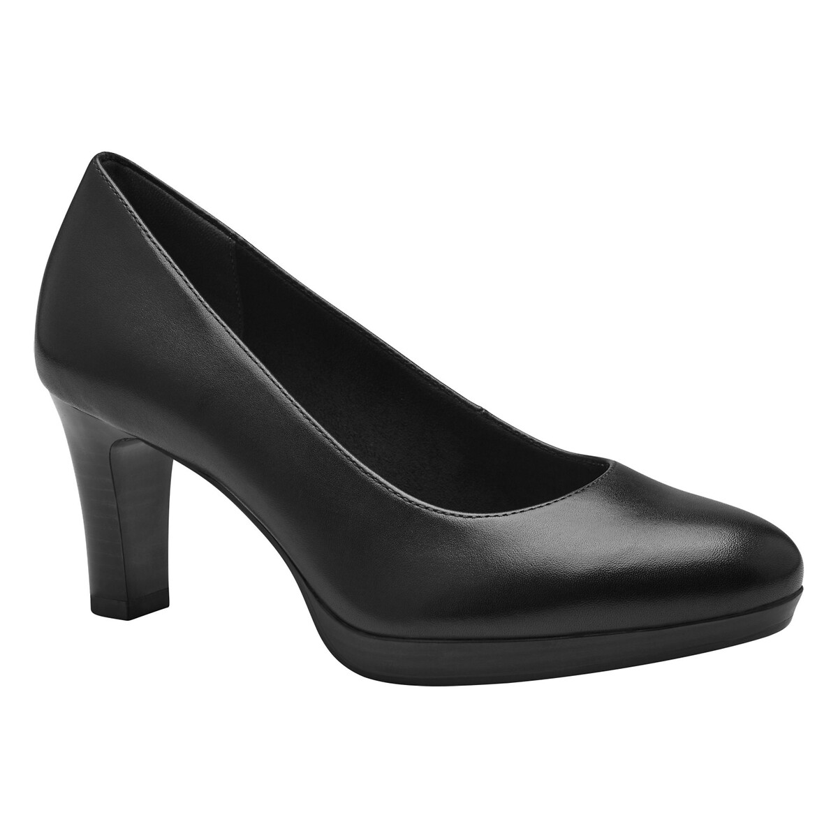 Escarpins en cuir noir, TAMARIS