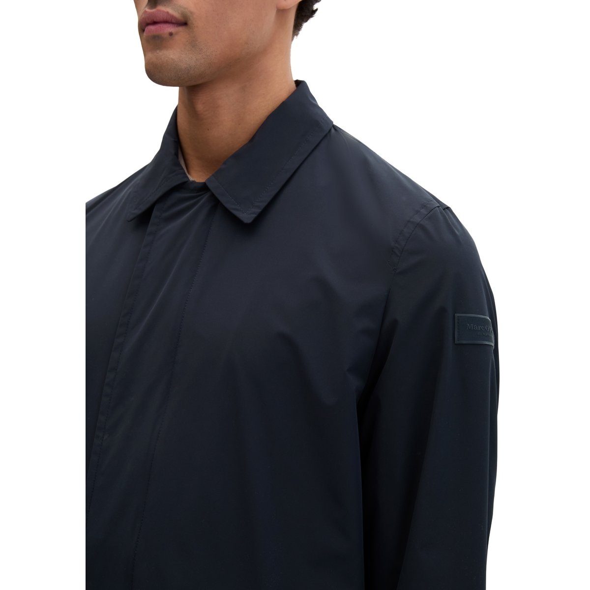 Manteau court regular en polyester recyclé bleu foncé, MARC O'POLO