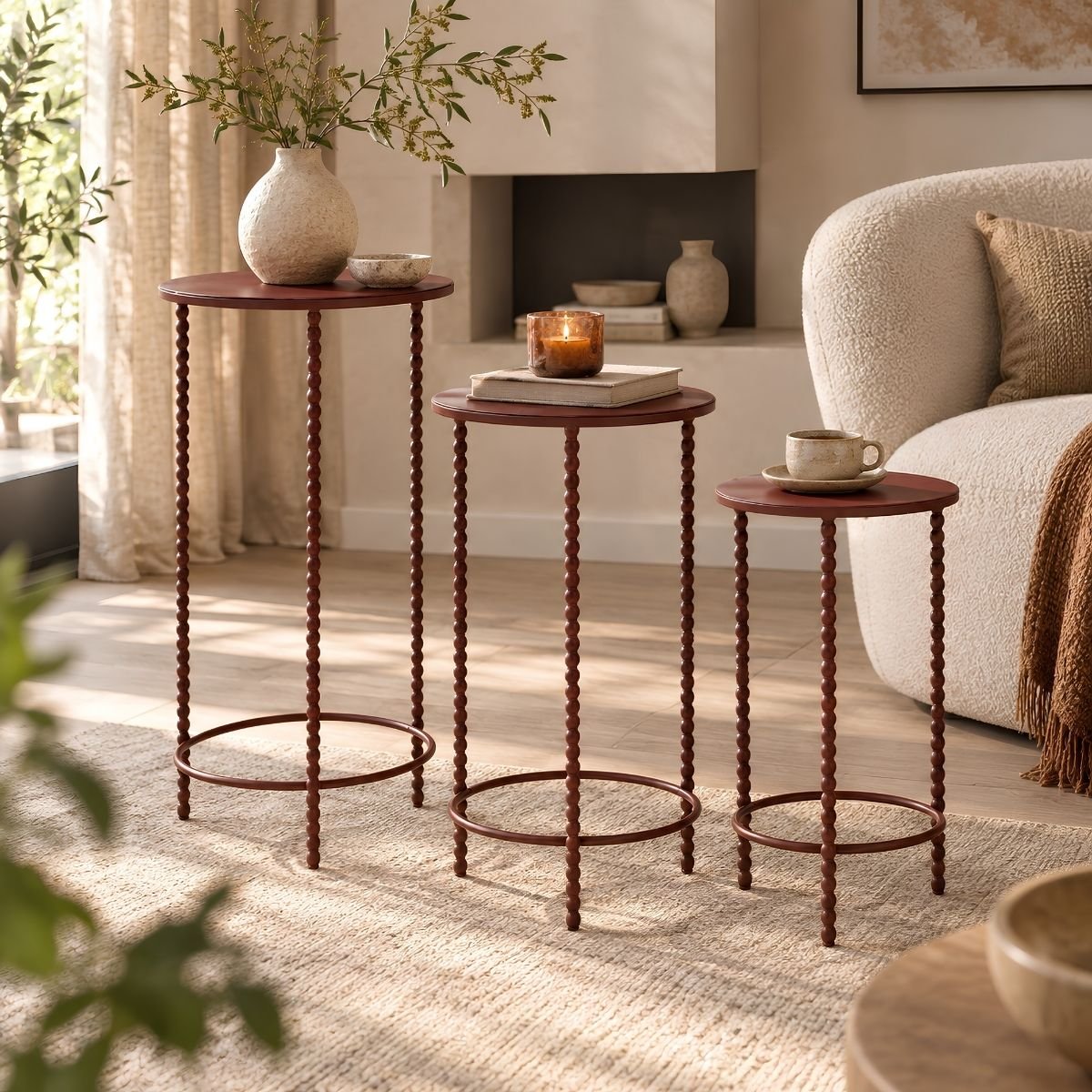 Table d’appoint MADY brun, MICA DECORATIONS