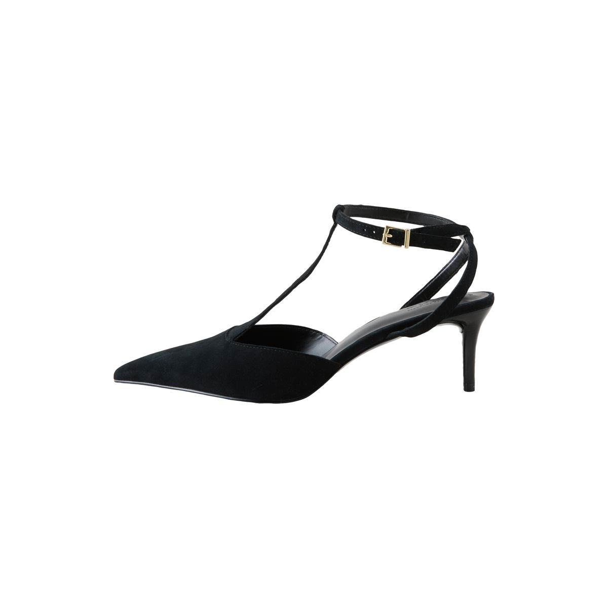 Escarpins style salomé à bout pointu noir, NEXT