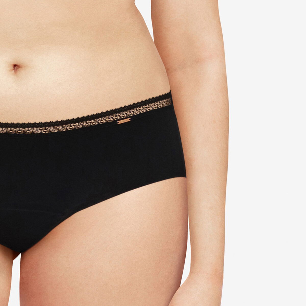 Culotte menstruelle Eco cycle Lace flux abondant noir, CHANTELLE